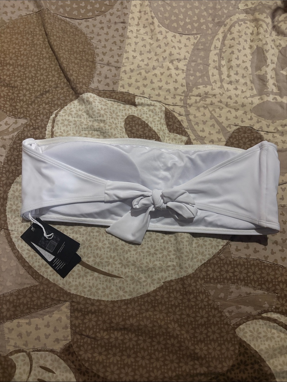 PLAYBOY White Strapless Bandeau with Pink Rhinestone Script - Picture 4 of 4